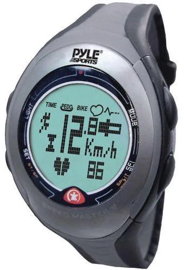 Main image of Pyle Sports PPDM2 Digital Biking/ Running Watch with Bicycle Adaptor, Pulse, Chronograph, Pedometer