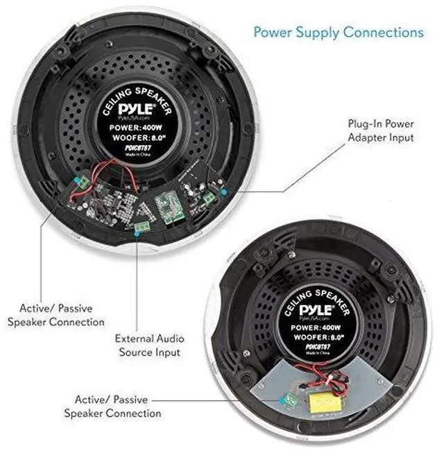 Alt view image 10 of 14 - PYLE PDICBT87 DUAL 8.0iIN BT CEILING OR WALL SPEAKER KIT
