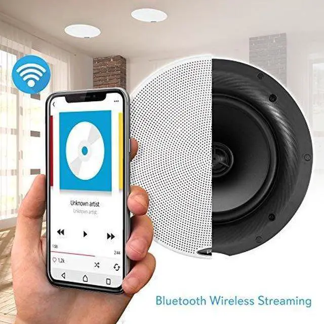 Alt view image 13 of 14 - PYLE PDICBT87 DUAL 8.0iIN BT CEILING OR WALL SPEAKER KIT