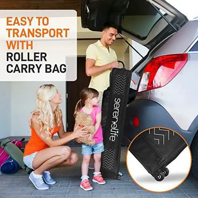 Alt view image 6 of 7 - Pop Up Canopy Tent 10x15 - Commercial Instant Shelter Foldable/Collapsible Sun Shade Canopy Pop Up Tent w/Waterproof Tent Top, Portable Carry Bag & Sand Bag - SereneLife SLGZ15K (Khaki)