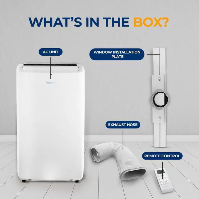 Alt view image 6 of 6 - SereneLife SLPAc14 SLPAc Portable Air conditioner compact Home Ac cooling Unit with Built-in Dehumidifier  Fan Modes, Quiet Operation, Includes Window Mount Kit, 14,000 BTU, White