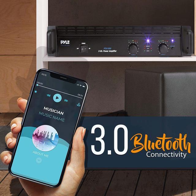 Alt view image 3 of 7 - Pyle 2-Ch. Bluetooth Pro Audio Amplifier - 1000W Rack Mountable Bridgeable Sound Amplifier - PTA1000