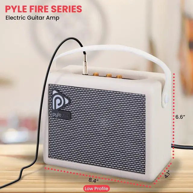 Alt view image 2 of 7 - Pyle Electronic Guitar Amplifier - 5" High-Definition Speaker with Volume, Bass & Treble Controls - PGTAMPL232