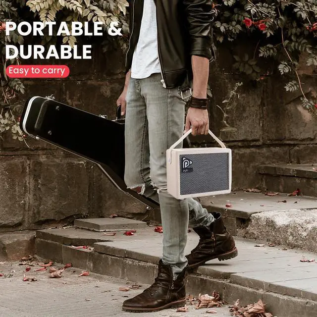 Alt view image 3 of 7 - Pyle Electronic Guitar Amplifier - 5" High-Definition Speaker with Volume, Bass & Treble Controls - PGTAMPL232