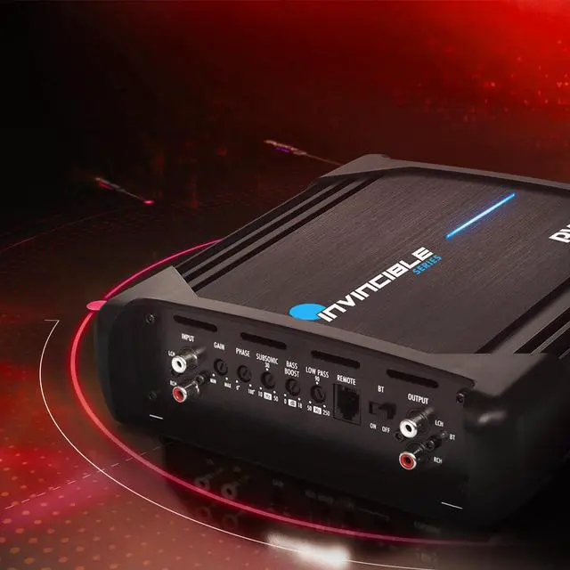 Alt view image 7 of 7 - Pyle Mono-Block Mosfet Amplifier - 1-Ch 1000W Max, Bluetooth Invincible Series Amplifier - INV500DBA