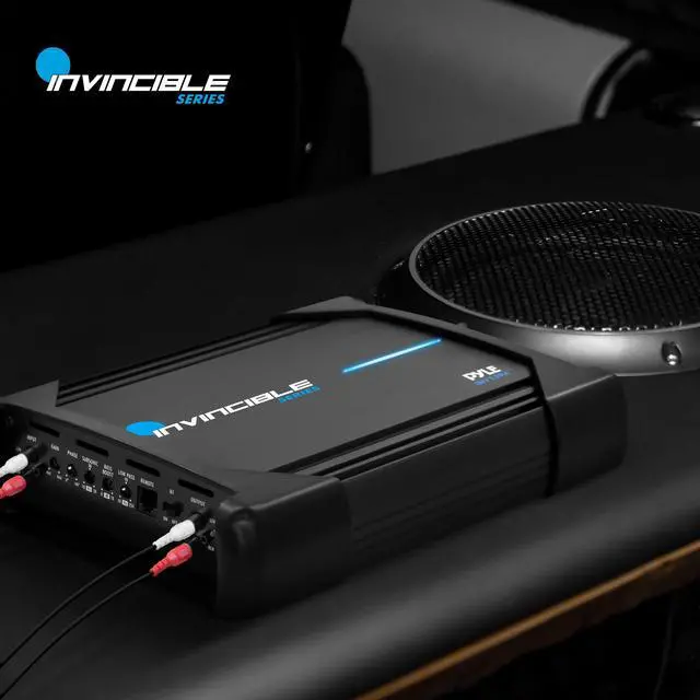 Alt view image 6 of 7 - Pyle Mono-Block Mosfet Amplifier - 1-Ch 1000W Max, Bluetooth Invincible Series Amplifier - INV500DBA