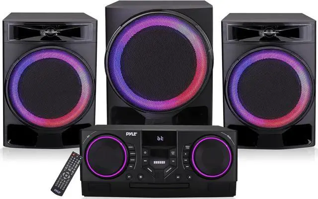 Main image of Pyle Mini Hi-Fi Bluetooth Stereo System - 4-Piece Home Audio System with MP3, USB, FM Radio, DSP-Tech, and Remote Control - PHSKR33
