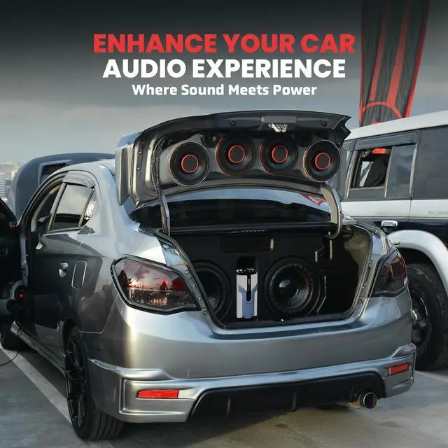 Alt view image 3 of 7 - Pyle 1.0 Farad Digital Power Capacitor - High-Performance Car Audio Accessory with Blue Digital Display