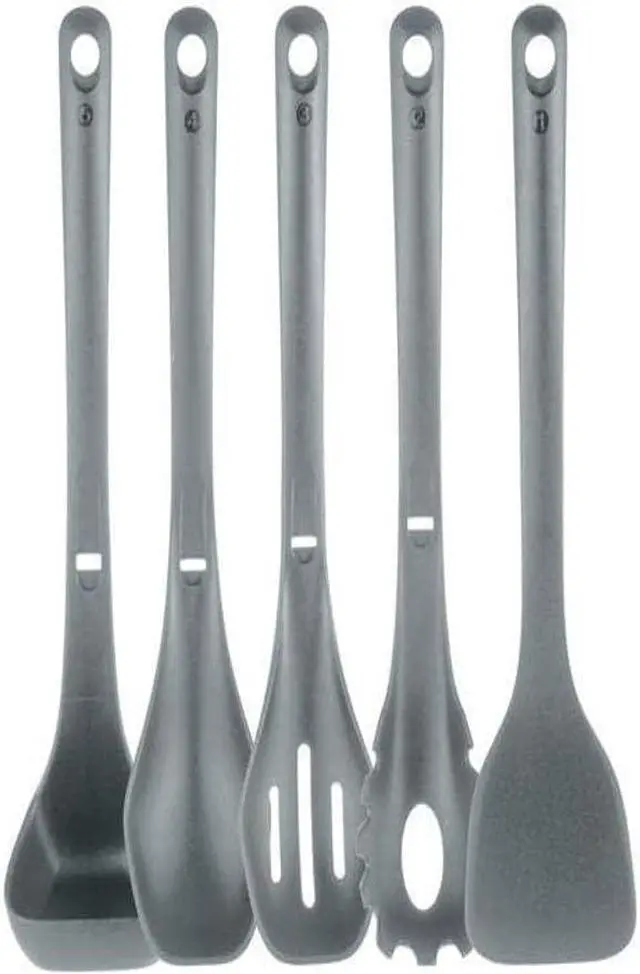 Main image of NutriChef USA Kitchen Cooking Utensils Set - Heat-Resistant Nylon - Gray - NCWSTKGRYUTENS - 5pc