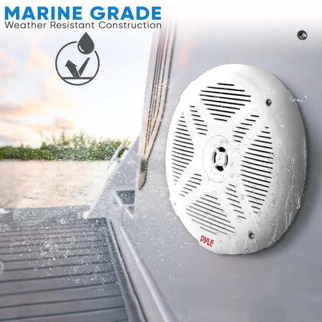 Alt view image 2 of 7 - Pyle 6.5'' Waterproof Marine Speakers with Amplified Wireless Bluetooth Control Unit - PLMRKT401 - 4pc