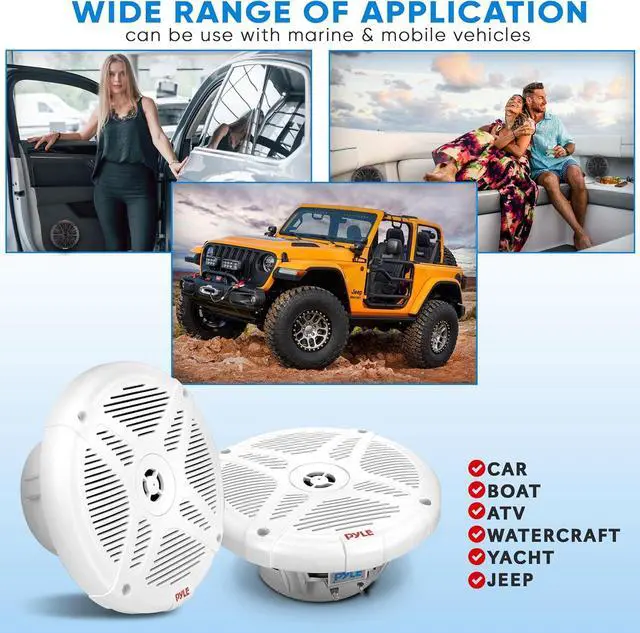Alt view image 6 of 7 - Pyle 6.5'' Waterproof Marine Speakers with Amplified Wireless Bluetooth Control Unit - PLMRKT401 - 4pc
