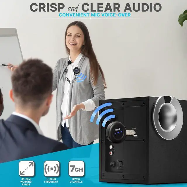 Alt view image 3 of 7 - Pyle Wireless Transmitter and Receiver Set - 3.5mm AUX & RCA Input/Output - PDWMU20