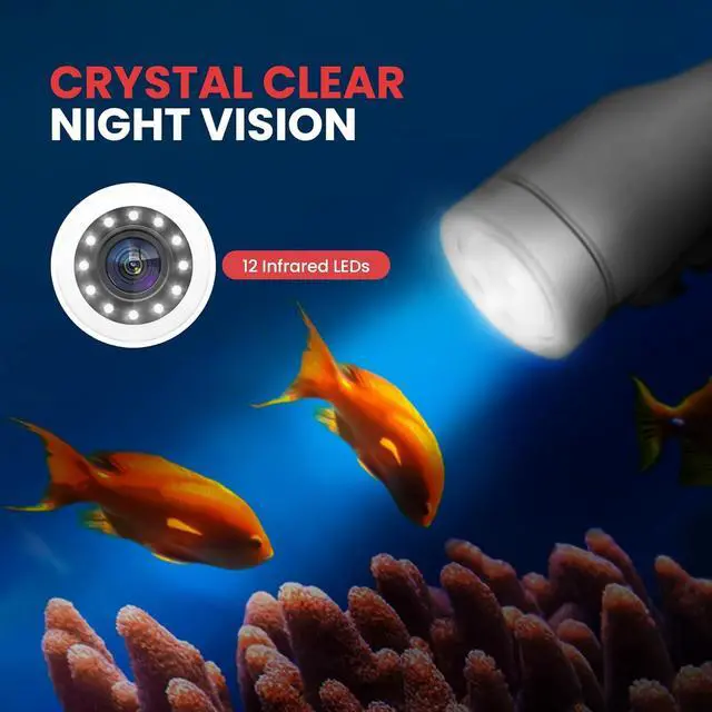 Alt view image 6 of 7 - Pyle 4.3'' Portable LCD Monitor Underwater Fishing Camera - 12 Infrared Lights - PLMRCT43WT - White