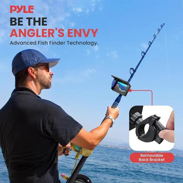 Main image of Pyle 4.3'' Portable LCD Monitor Underwater Fishing Camera - 12 Infrared Lights - PLMRCT43BK - Black