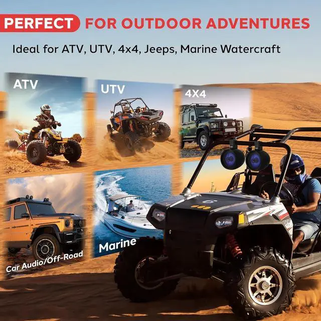 Alt view image 4 of 7 - Pyle 8" Marine Wakeboard Speaker System with Built-In LED Lights - Black