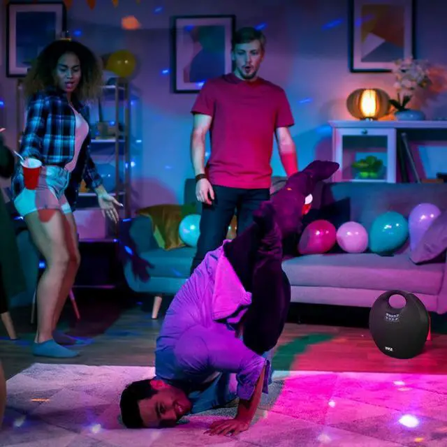 Alt view image 2 of 7 - Pyle 5.25" Portable Wireless Bluetooth Streaming Speaker with Rechargeable Battery & Wired Microphone - Black (PNX6BK)