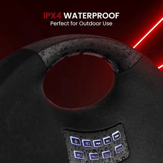 Alt view image 6 of 7 - Pyle 5.25" Portable Wireless Bluetooth Streaming Speaker with Rechargeable Battery & Wired Microphone - Black (PNX6BK)