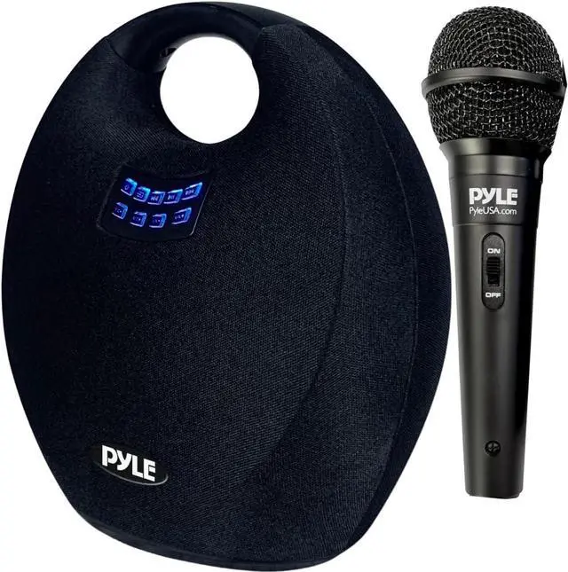 Main image of Pyle 5.25" Portable Wireless Bluetooth Streaming Speaker with Rechargeable Battery & Wired Microphone - Black (PNX6BK)