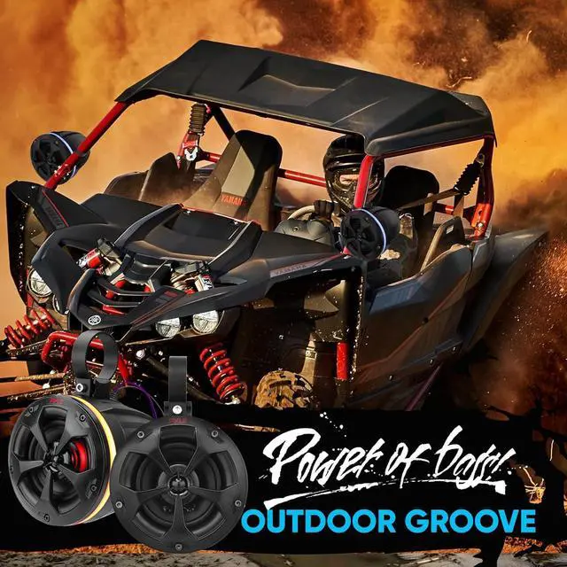 Alt view image 2 of 7 - Pyle 4" Waterproof Off-Road Speaker System with RGB Lights & Remote Control, 800W Marine-Grade Powersport Audio System - 2 Pairs (PLUTV471AR)