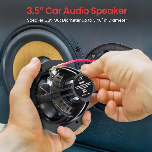 Alt view image 4 of 7 - Pyle 3.5'' Single Voice Coil Car Subwoofer - 20W 4-Ohm Audio Powered Subwoofer with Rubber Edge - PLMG35