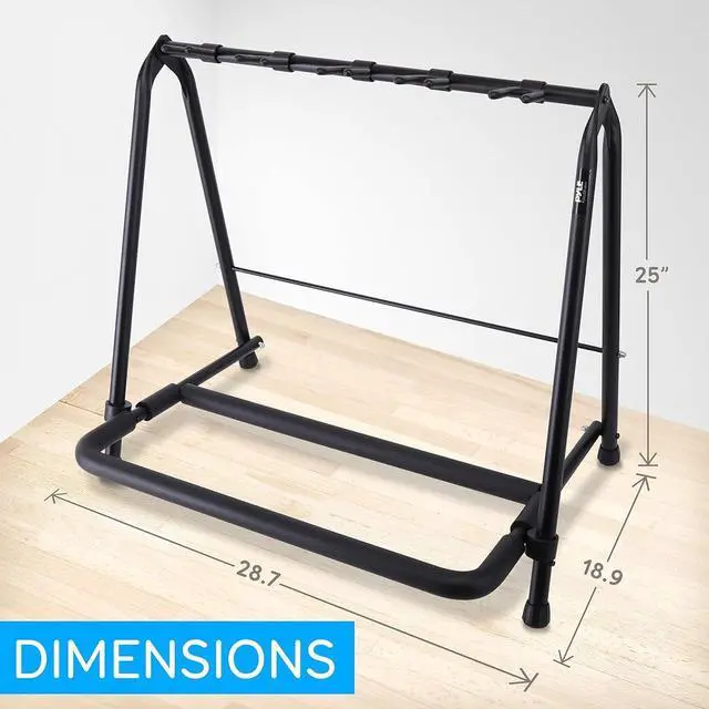 Alt view image 5 of 7 - Pyle 5-Space Foldable Multi-Guitar Stand - Black