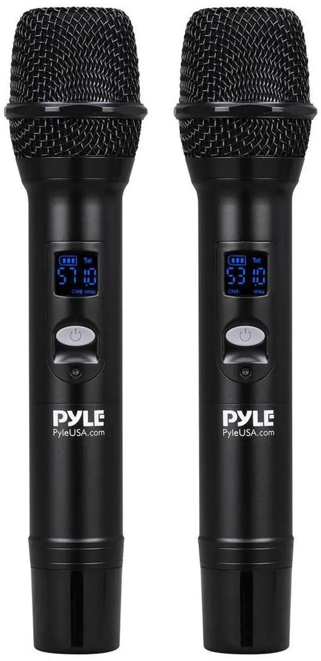 Main image of Pyle UHF 2 Channel Wireless Handheld Microphone System with Digital Mixer and Bluetooth (Black)
