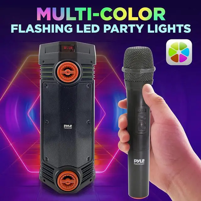Alt view image 6 of 7 - Pyle Dual 6.5" Portable Bluetooth PA Speaker System with LED Lights - PPHP2694B, 300W