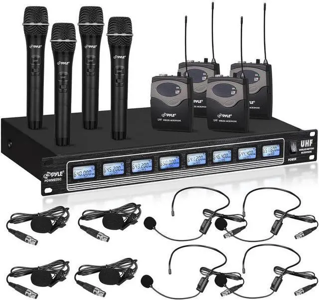 Main image of Pyle 8-Channel UHF Wireless Microphone System with Rack Mount - PDWM8350