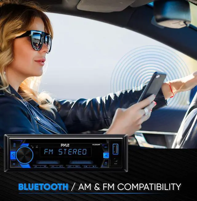 Alt view image 5 of 7 - Pyle Bluetooth CD/MP3 Radio Receiver - PLCD54MP, Single DIN, AM/FM, USB/AUX, 300W