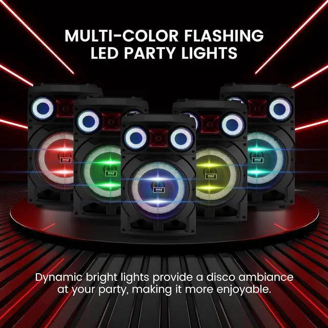 Alt view image 6 of 7 - Pyle 10" Portable Wireless Bluetooth Speaker System with TWS and LED Lights - PHP210DJT, 800W