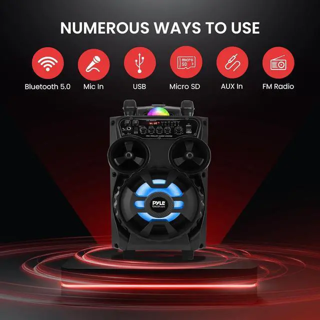 Alt view image 5 of 7 - Pyle 8" Portable Bluetooth PA Speaker System - PPHP87BTA