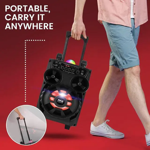 Alt view image 3 of 7 - Pyle 8" Portable Bluetooth PA Speaker System - PPHP87BTA