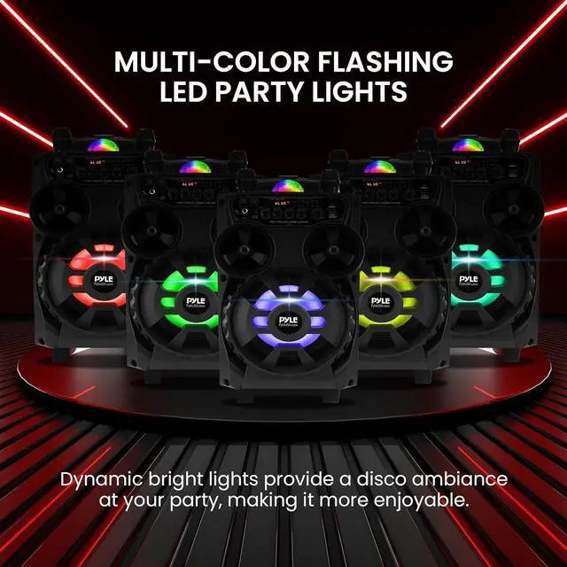 Alt view image 7 of 7 - Pyle 8" Portable Bluetooth PA Speaker System - PPHP87BTA