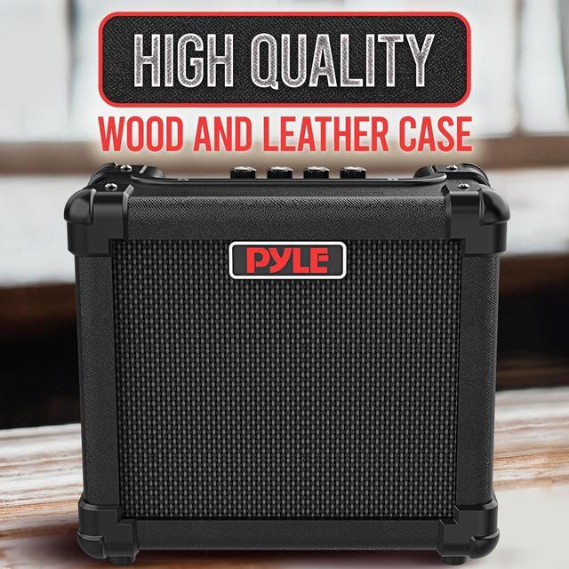 Alt view image 7 of 7 - Pyle Electronic Guitar Amplifier - 5" Portable High-Definition Speaker - PGTAMPL128B