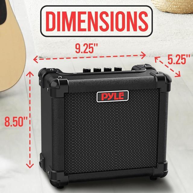 Alt view image 6 of 7 - Pyle Electronic Guitar Amplifier - 5" Portable High-Definition Speaker - PGTAMPL128B