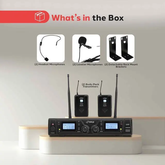 Alt view image 7 of 7 - Pyle UHF Wireless Microphone System Kit - PDWM3365