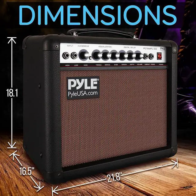 Alt view image 4 of 7 - Pyle Electronic Guitar Amplifier - PGTAMPL100