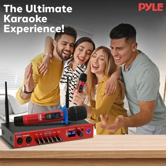Alt view image 7 of 7 - Pyle Portable Karaoke Microphone Mixer System - PDWM811RD