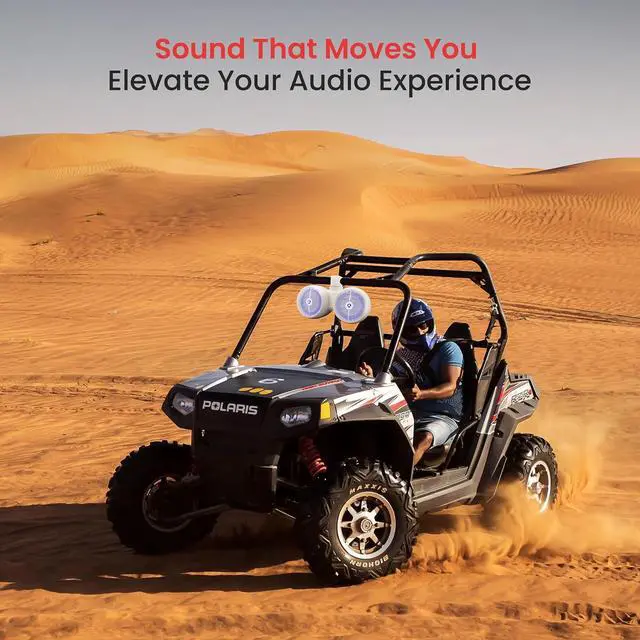 Alt view image 7 of 7 - Pyle 8" Marine Wakeboard Bluetooth Speakers with LED Lights - Dual 2-Way 300W System PLMRWKBT82WT