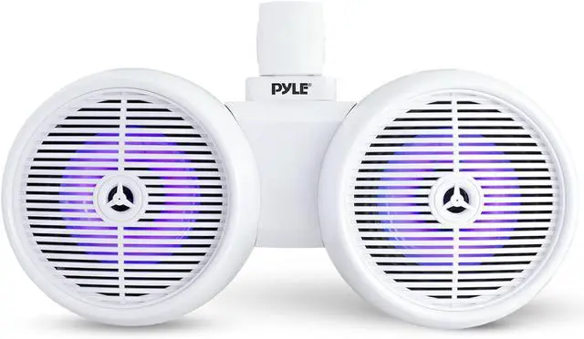 Main image of Pyle 8" Dual Marine Wakeboard Speakers with LED Lights - 2-Way 300W System PLMRWK81WT