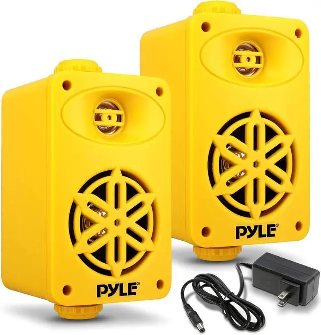Main image of Pyle 3.5" 2-Way Indoor/Outdoor Bluetooth Speakers with Polymer Tweeter - Yellow PDWRBT36YL