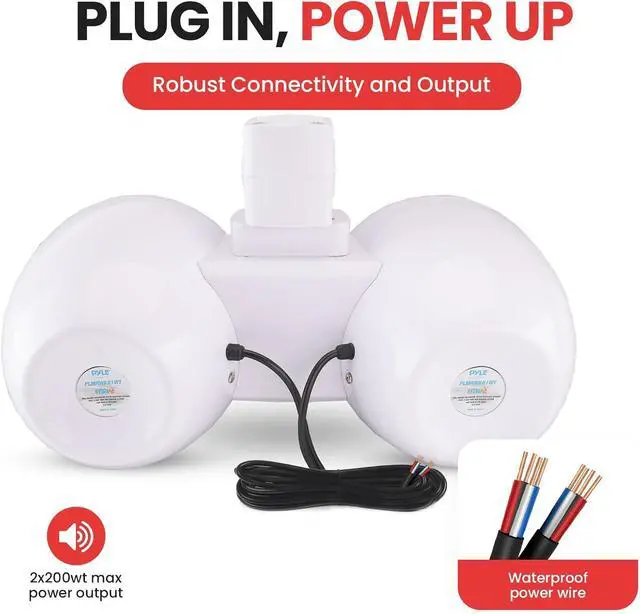 Alt view image 4 of 7 - Pyle 6.5" Marine Wakeboard Speakers with LED Lights - Dual 2-Way Water Resistant System, White PLMRWK61WT