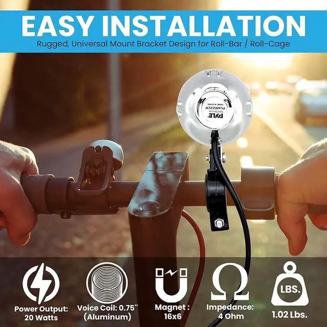 Alt view image 4 of 7 - Pyle 2.25" Waterproof Off-Road Speakers for Motorcycle or Car - Chrome PLMR22CR