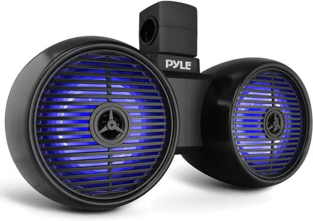 Main image of Pyle 6.5" Marine Wakeboard Speakers with LED Lights - Dual 2-Way Water Resistant System, Black PLMRWK61BK