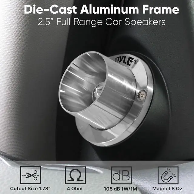 Alt view image 7 of 7 - Pyle 1.0'' Titanium Dome Tweeter with Voice Coil - 100W 4-Ohm, Aluminum Housings PDBT30
