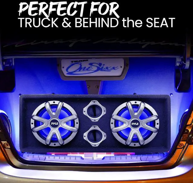 Alt view image 5 of 7 - Pyle 8'' Dual Bass Subwoofer Box System with LED Lights & Vented Design - 400W PLBAS82LE