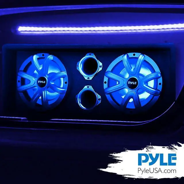 Alt view image 7 of 7 - Pyle 8'' Dual Bass Subwoofer Box System with LED Lights & Vented Design - 400W PLBAS82LE