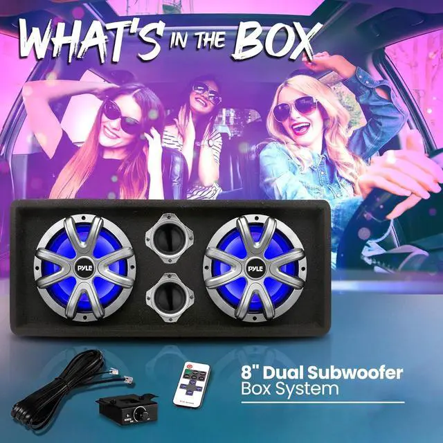 Alt view image 3 of 7 - Pyle 8'' Dual Bass Subwoofer Box System with LED Lights & Vented Design - 400W PLBAS82LE