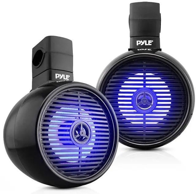 Main image of Pyle 8" Marine Wakeboard Bluetooth Speaker - Water Resistant, Built-in LED Lights, Black (PLMRWKBT85BK)