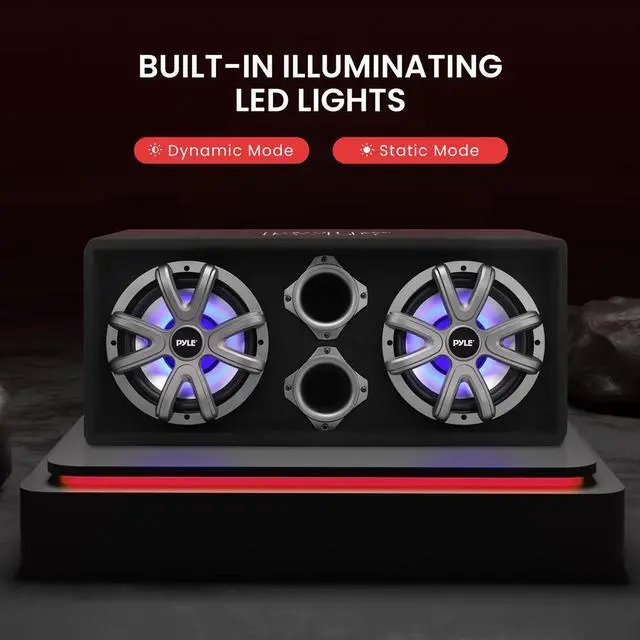 Alt view image 7 of 7 - Pyle 8" Dual Subwoofer Box System with Built-in LED Lights, 400W, Rear Vented Design (PLBS82LE)